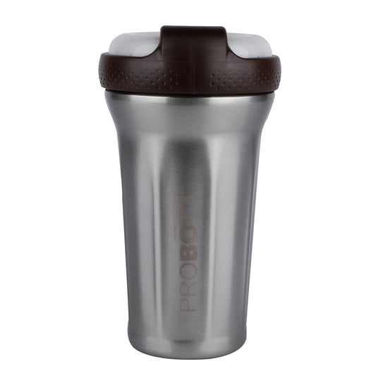 Probott Elegant 500ml Stainless Steel Water Bottle, Vacuum Insulated Flask Bottles, Grey | Hot and Cold | Easy to Carry | Leak Proof