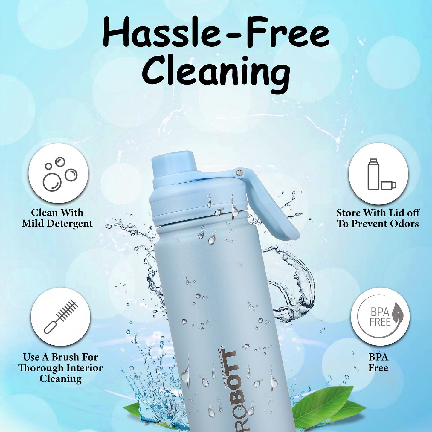 Probott Class 360ml Thermoses Vacuum Insulated Flask Bottle for 3-5 Yrs Kids, Stainless Steel Water Bottles, Blue