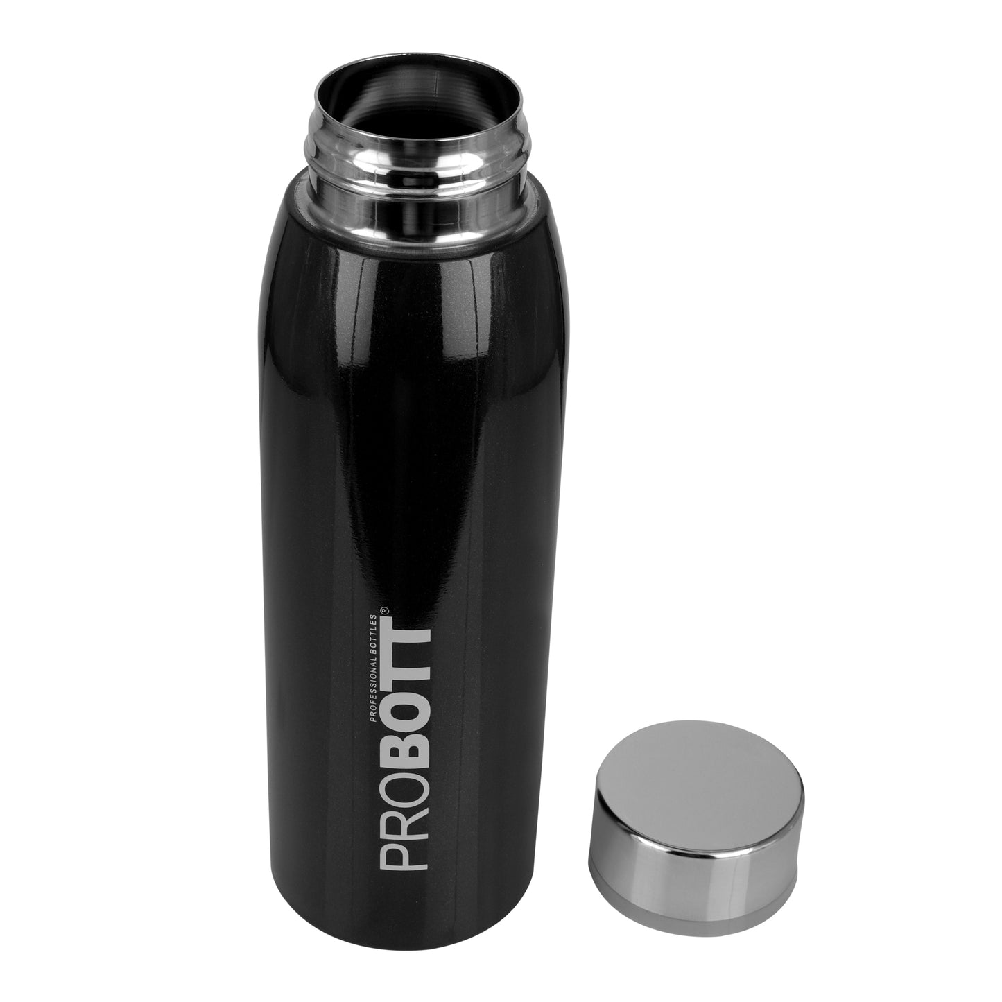 Probott Stella 500ml Thermoses Vacuum Insulated Flask Screw Cap, Stainless Steel Water Bottles, Black