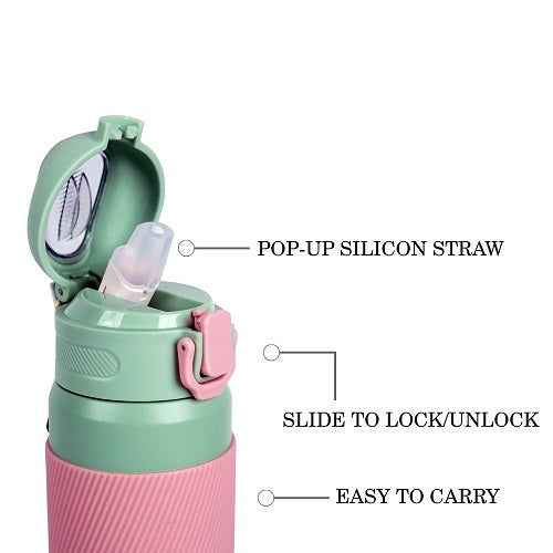 Probott Trek 600ml Hot & Cold Vacuum Insulated Flask Bottles, Green