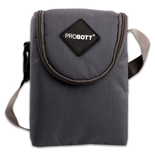PROBOTT Vetroware Borosilicate Flip Clip Lunch Box Square Shape Set with Standing Bag, 320ml+320ml+320ml, 3-Pieces, Transparent PV 333-S_Grey Bag