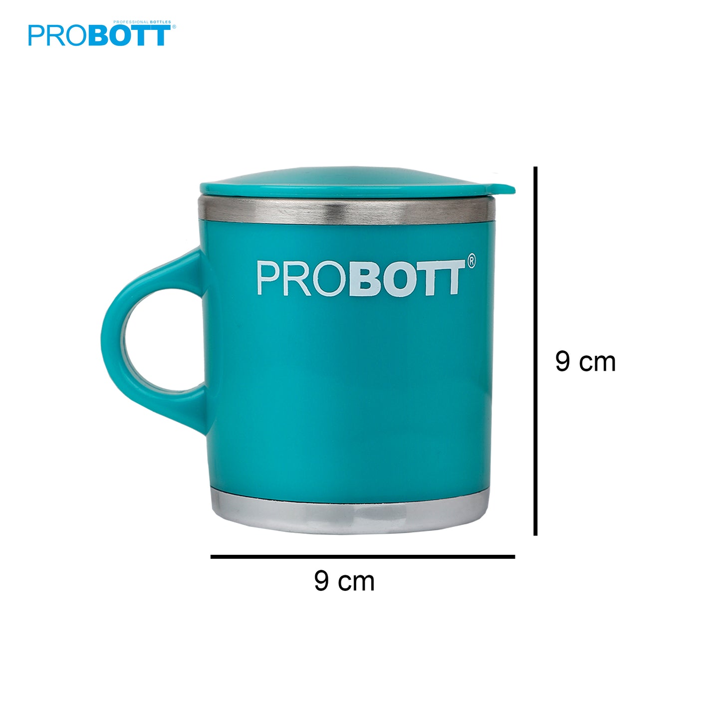 PROBOTT Costa Stainless Steel Mug/Cup with Lid, Stylish Cup Ideal for Hot & Cold Coffee, Tea – Green