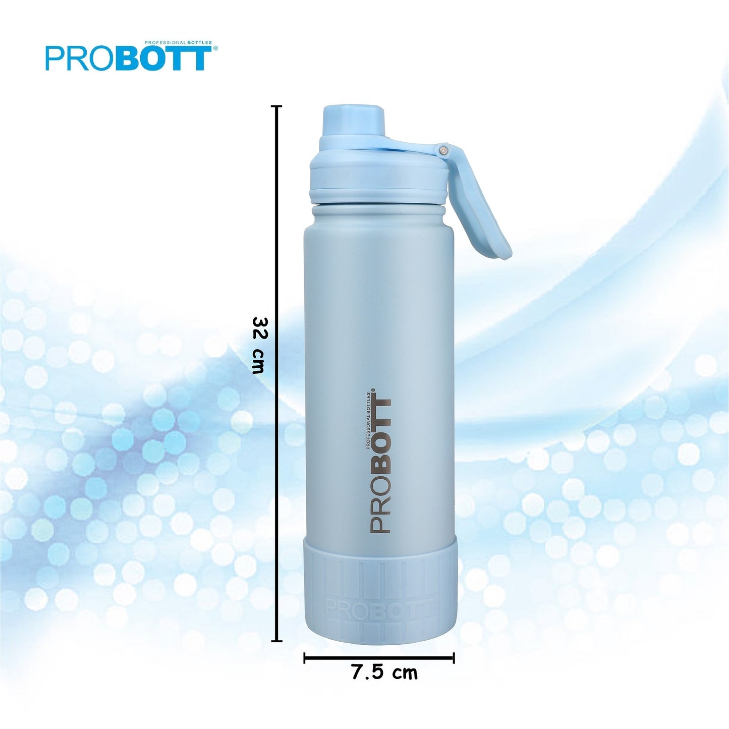 Probott Class 1000ml Thermoses Vacuum Insulated Flask Sipper Bottle, Stainless Steel Water Bottles, Blue