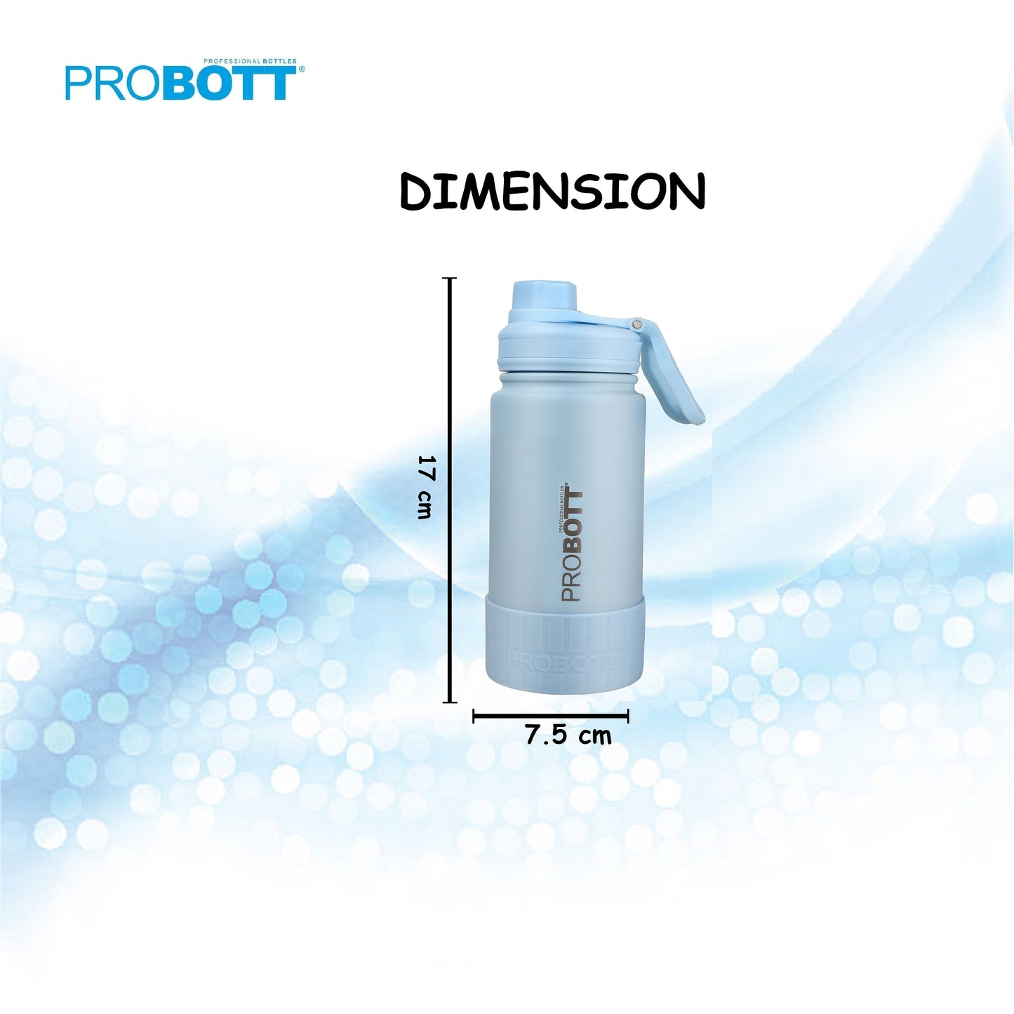 Probott Class 360ml Thermoses Vacuum Insulated Flask Bottle for 3-5 Yrs Kids, Stainless Steel Water Bottles, Blue