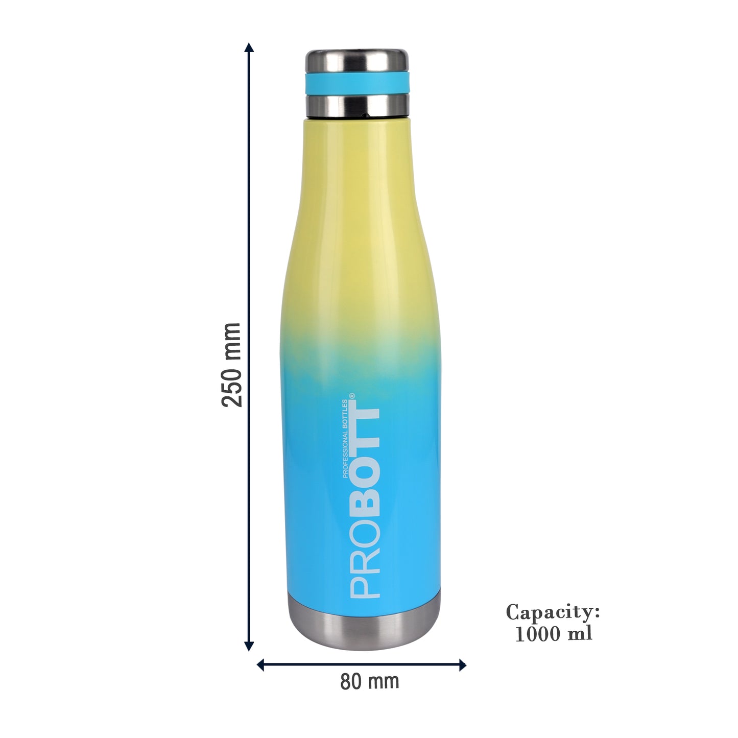 Probott Companion 1000ml Stainless Steel Water Bottles, Thermoses Vacuum Insulated Flask, Blue