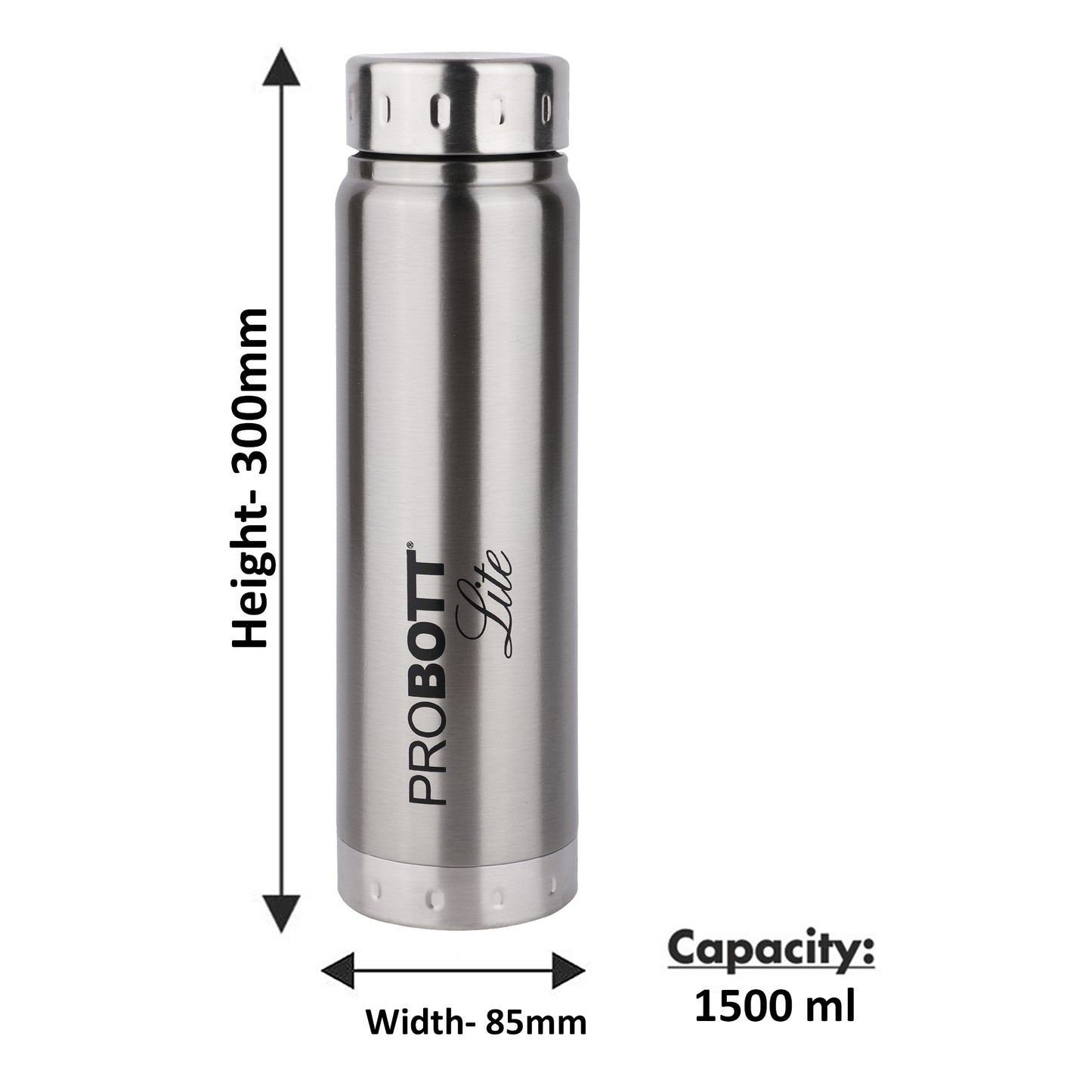PROBOTT LITE Freeze Single Walled Stainless Steel Water Bottle 1500ml -Silver PL 1500-01