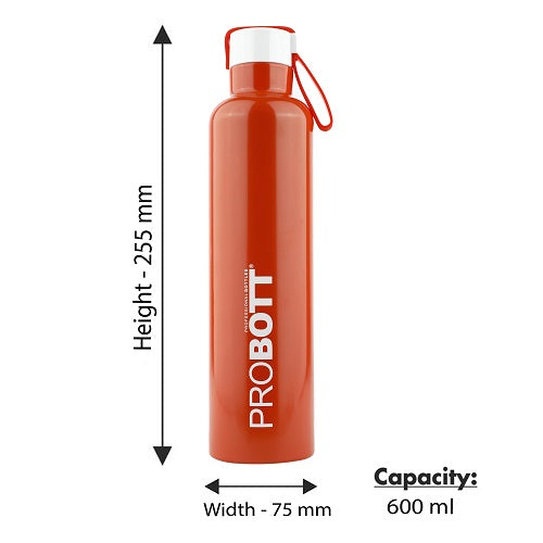 Probott Bang 600ml Thermoses Vacuum Insulated Flask Sports Bottle, Stainless Steel Water Bottles, Orange