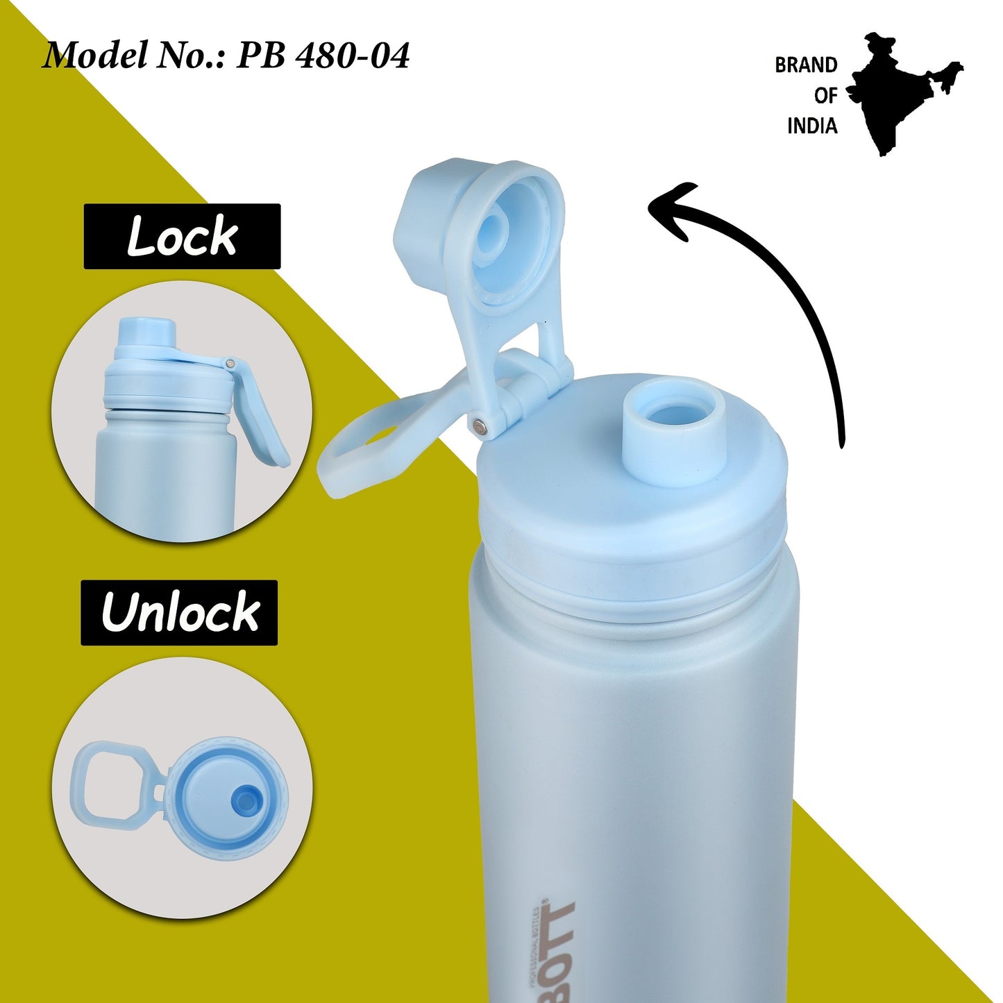 Probott Class 480ml Thermoses Vacuum Insulated Flask Bottle for 4-7 Yrs Kids, Stainless Steel Water Bottles, Blue