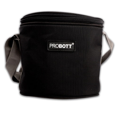 PROBOTT Vetroware Borosilicate Flip Clip Lunch Box Round Shape Set with Standing Bag, 400ml+400ml, 2-Pieces, Transparent PV 222-RS_Black Bag