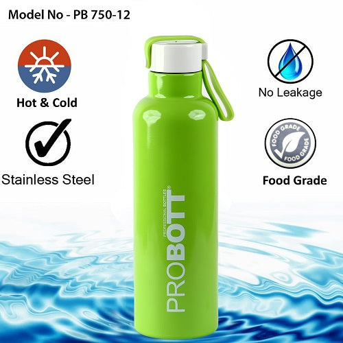 Probott Bang 750ml Thermoses Vacuum Insulated Flask Sports Bottle, Stainless Steel Water Bottles, Light Green