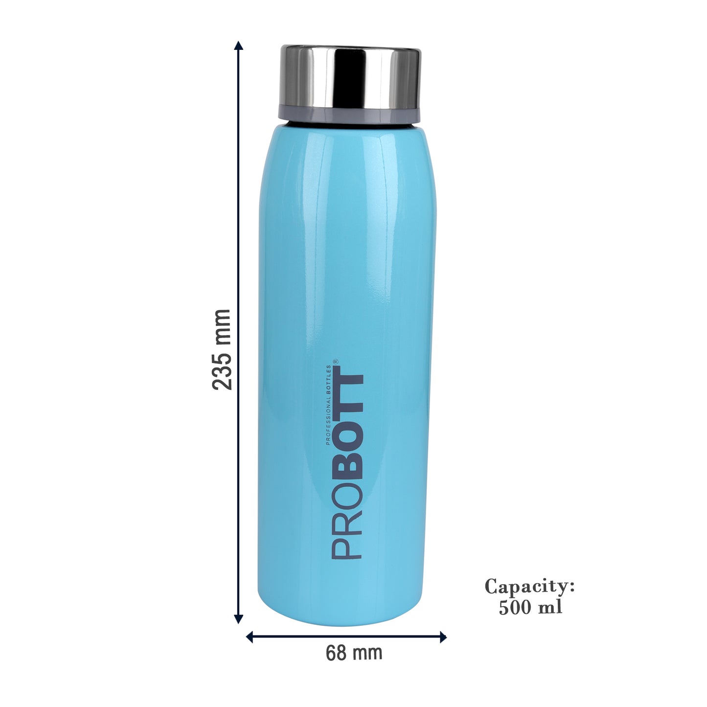 Probott Stella 500ml Thermoses Vacuum Insulated Flask Screw Cap, Stainless Steel Water Bottles, Light Green