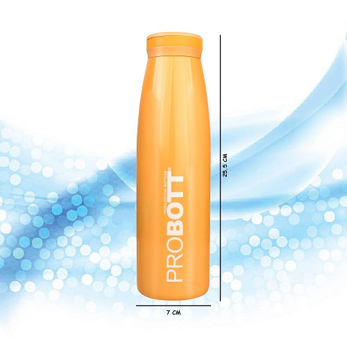 Probott Aquatic 750ml Vacuum Insulated Flask Bottle, Stainless Steel Hot and Cold Water Bottles, Orange
