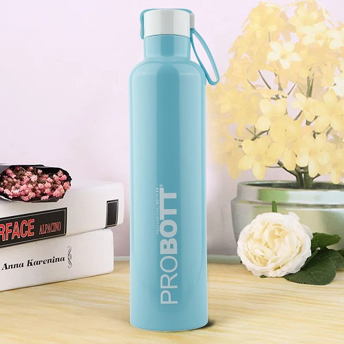 Probott Bang 600ml Thermoses Vacuum Insulated Flask Sports Bottle, Stainless Steel Water Bottles, Light Blue