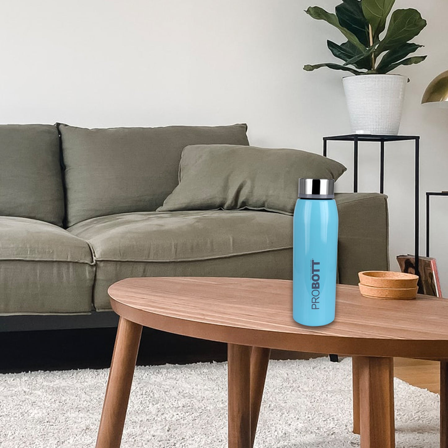 Probott Stella 500ml Thermoses Vacuum Insulated Flask Screw Cap, Stainless Steel Water Bottles, Light Green