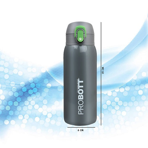 Probott Little 390ml Thermoses Vacuum Insulated Flask, Stainless Steel Water Bottle for Kids, Dark Blue | One-Click-Open Leak-Proof Locking Flip Lid