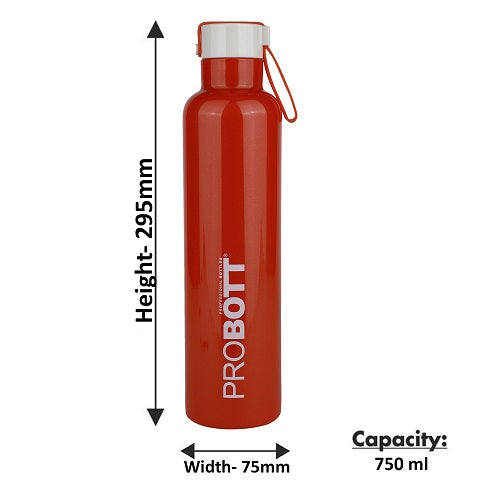 Probott Bang 750ml Thermoses Vacuum Insulated Flask Sports Bottle, Stainless Steel Water Bottles, Orange