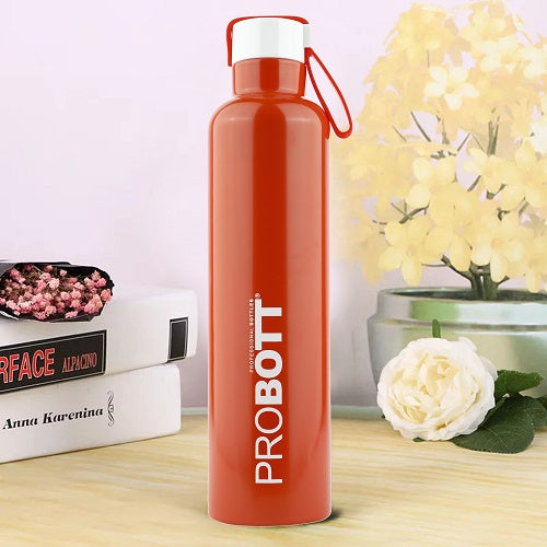 Probott Bang 600ml Thermoses Vacuum Insulated Flask Sports Bottle, Stainless Steel Water Bottles, Orange