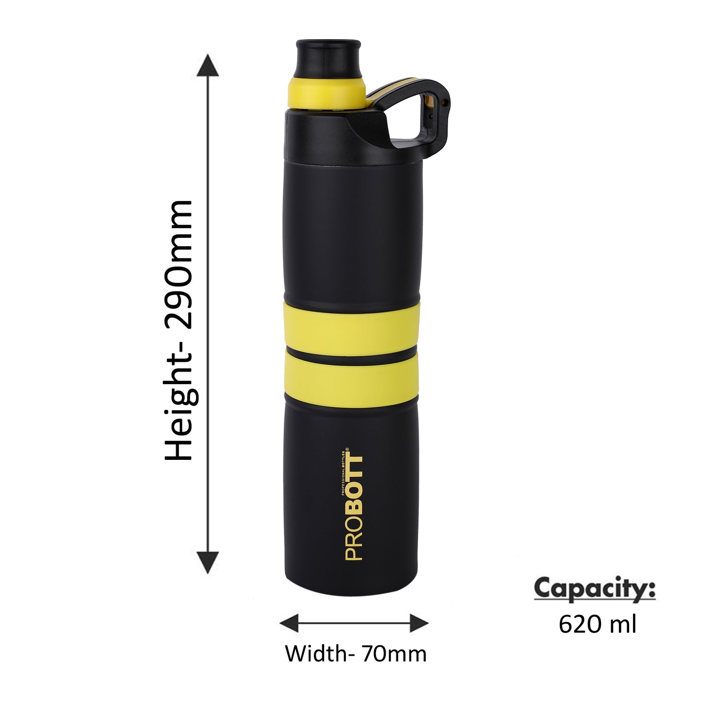 Probott Alpha 620ml Thermoses Vacuum Insulated Flask Sipper Bottle, Stainless Steel Water Bottles, Yellow