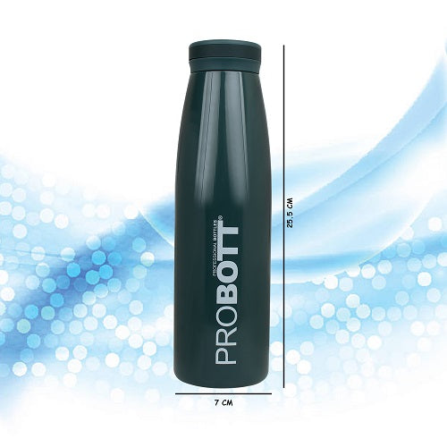 Probott Aquatic 750ml Vacuum Insulated Flask Bottle, Stainless Steel Hot and Cold Water Bottles, Dark Green