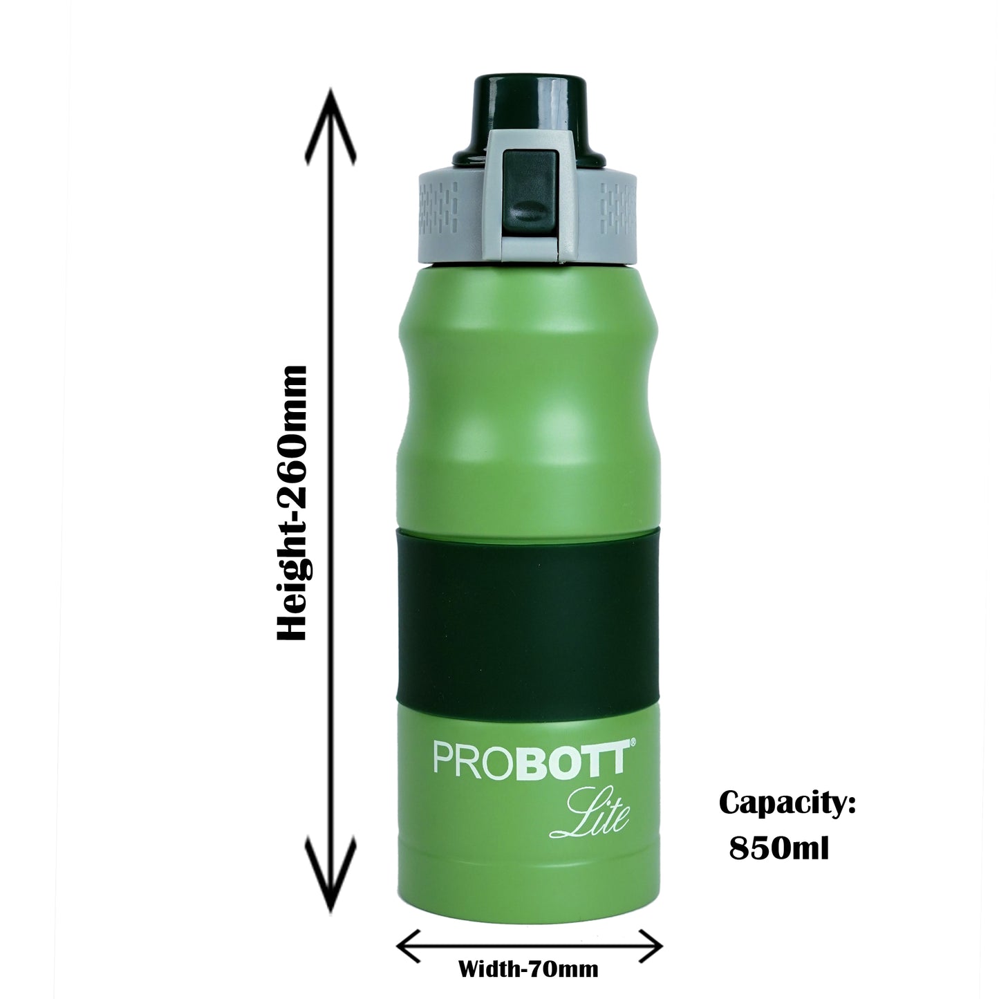 PROBOTT LITE Bliss 850ml Single Walled Stainless Steel Water Bottle, Green