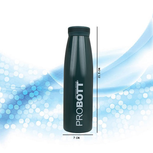 Probott Aquatic 500ml Vacuum Insulated Flask Bottle, Stainless Steel Hot and Cold Water Bottles, Dark Green