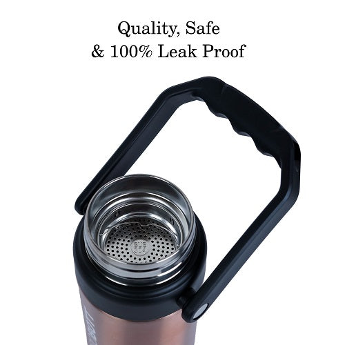 Probott Handy 1100ml Stainless Steel Hot & Cold Water Bottle, Vacuum Insulated Flask Bottles, Gold