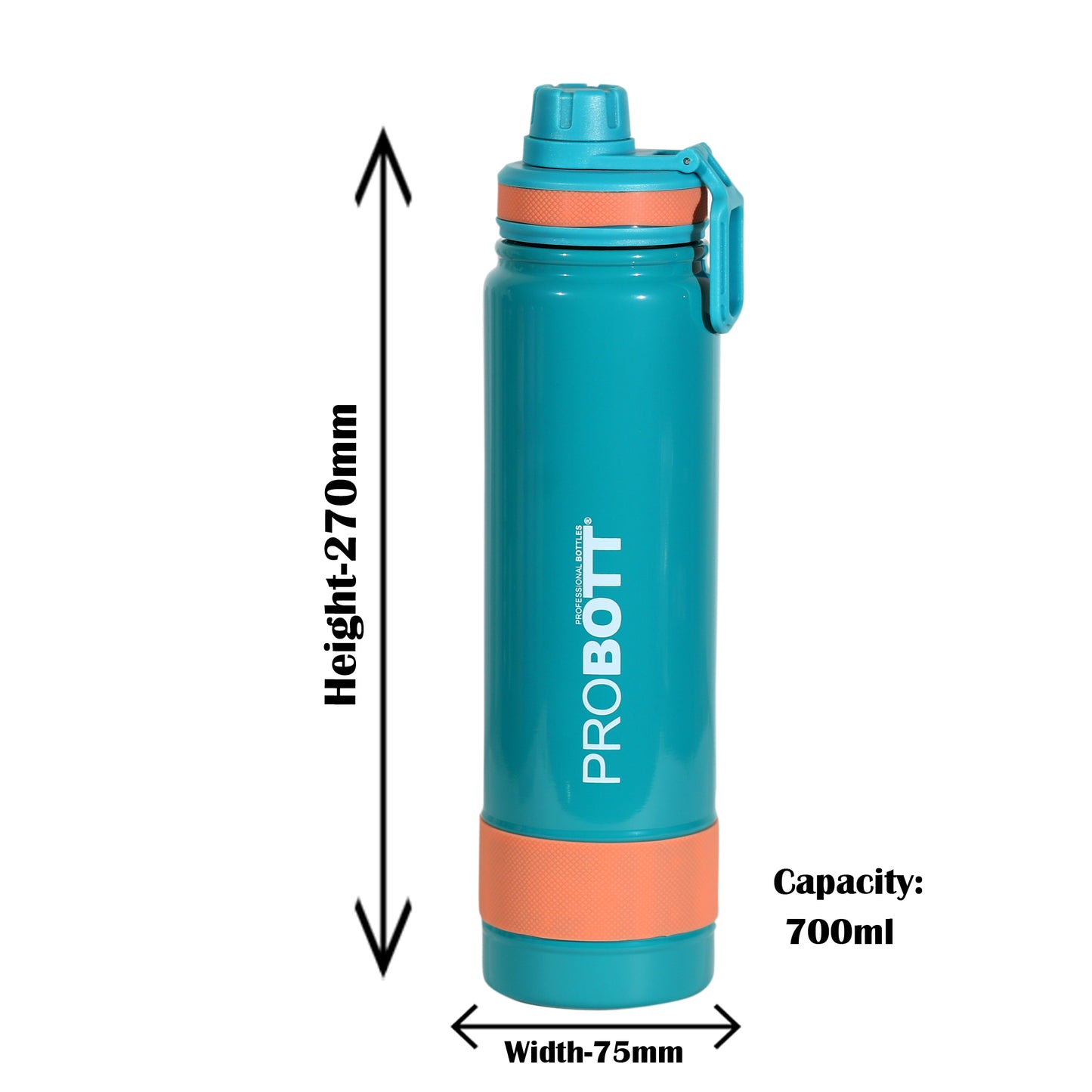 Probott Rainbow 700ml Thermoses Vacuum Insulated Flask Sipper Bottle, Stainless Steel Water Bottles, Green