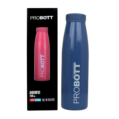 Probott Aquatic 750ml Vacuum Insulated Flask Bottle, Stainless Steel Hot and Cold Water Bottles, Blue