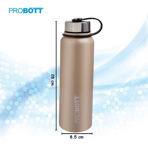 Probott Hulk 1100ml Stainless Steel Hot & Cold Water Bottle, Vacuum Insulated Flask Bottles, Beige