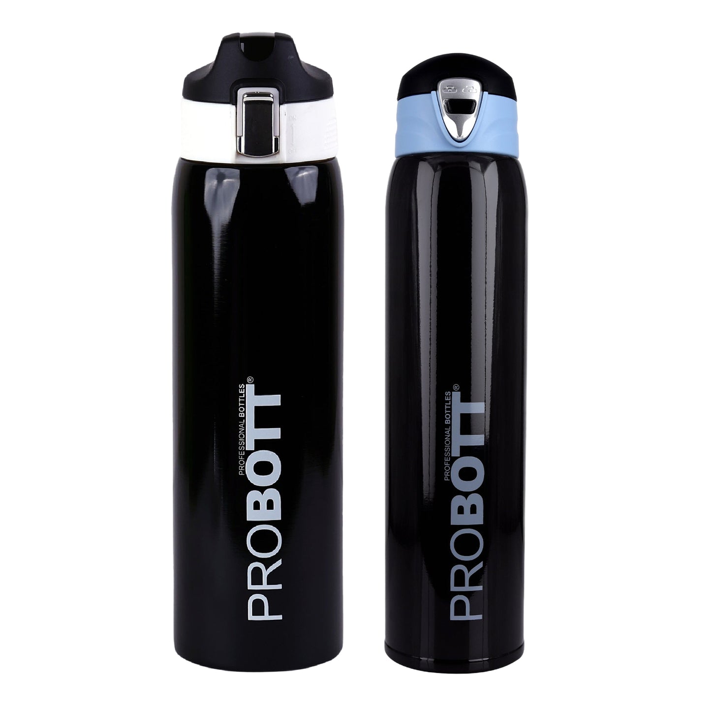 Probott Icon 1000ml Stainless Steel Hot & Cold Sipper Bottle with Probott Swift 950ml Vacuum Insulated Flask Bottle (Black & Dark Brown, Combo Pack)