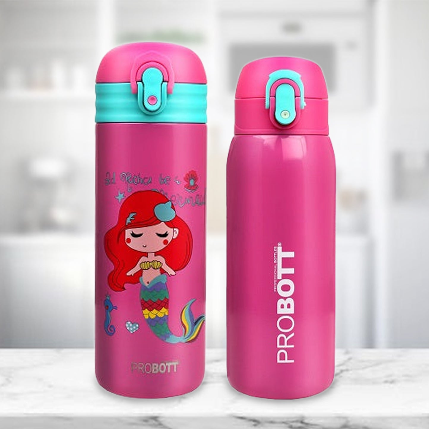 Probott Dazzle 400ml Kids Hot & Cold Sipper Bottle with Probott Little 390ml Vacuum Insulated Flask (Combo Pack for Kids)
