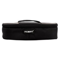 PROBOTT Vetroware Borosilicate Flip Clip Lunch Box Round Shape Set with Flat Bag, 400ml+400ml, 2-Pieces, Transparent PV 222-RF_Black Bag