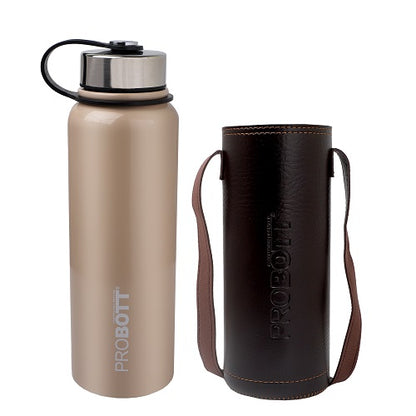 Probott Hulk 1500ml Stainless Steel Hot & Cold Water Bottle, Vacuum Insulated Flask Bottles, Beige