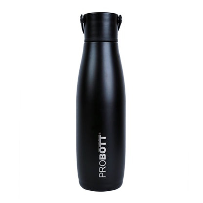 Probott Trendy 700ml Stainless Steel Water Bottles, Vacuum Insulated Flask Bottles, Black | Hot and Cold | Easy to Carry | Leak Proof