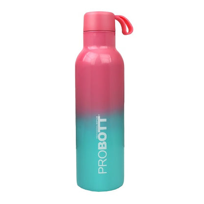 Probott Dream 750ml Stainless Steel Hot and Cold Water Bottle, Vacuum Insulated Flask Bottles, Dual Color Pink & Aqua Blue