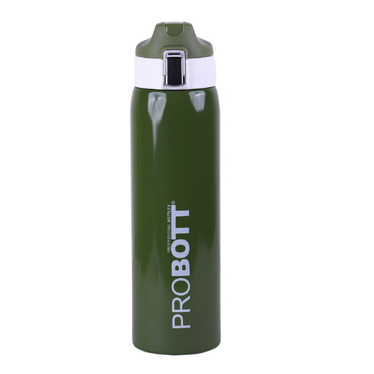 Probott Icon 1000ml Stainless Steel Hot and Cold Water Bottle, Vacuum Insulated Flask Sipper Bottle, Green