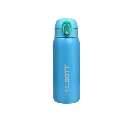 Probott Little 230ml Thermoses Vacuum Insulated Flask, Stainless Steel Water Bottle for Kids, Light Blue | One-Click-Open Leak-Proof Locking Flip Lid