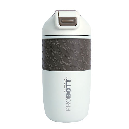 Probott Pluto 520ml Vacuum Insulated Flask Bottle, Stainless Steel Hot and Cold Water Bottles, White