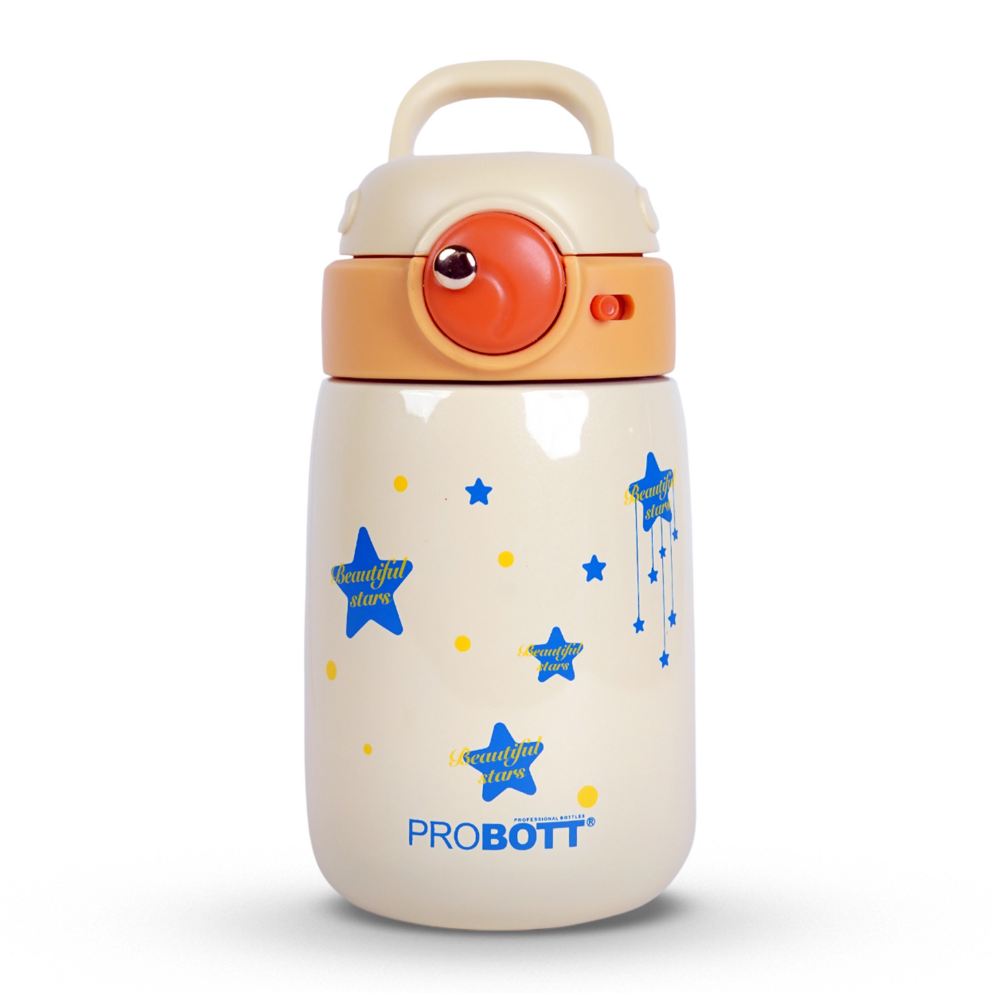 Probott Cool Kid 360ml Hot & Cold Sipper Bottle for Kid with Straw & Handle, Orange