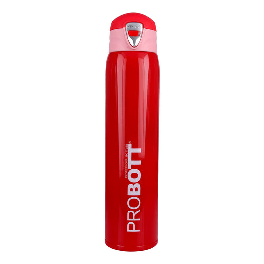 Probott Swift 750ml Thermoses Vacuum Insulated Flask Bottle, Stainless Steel Water Bottles, Red | Wide Mouth | Flip Top Cap | Hot and Cold | Leak Proof