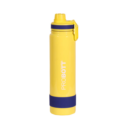 Probott Rainbow 700ml Thermoses Vacuum Insulated Flask Sipper Bottle, Stainless Steel Water Bottles, Yellow