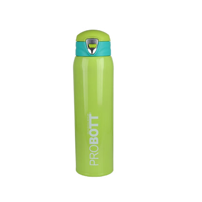 Probott Swift 500ml Thermoses Vacuum Insulated Flask Bottle, Stainless Steel Water Bottles, Green | Wide Mouth | Flip Top Cap | Hot and Cold | Leak Proof