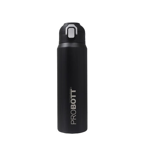 Probott Trek 800ml Thermoses Vacuum Insulated Flask Sipper Bottle, Stainless Steel Water Bottles, Black