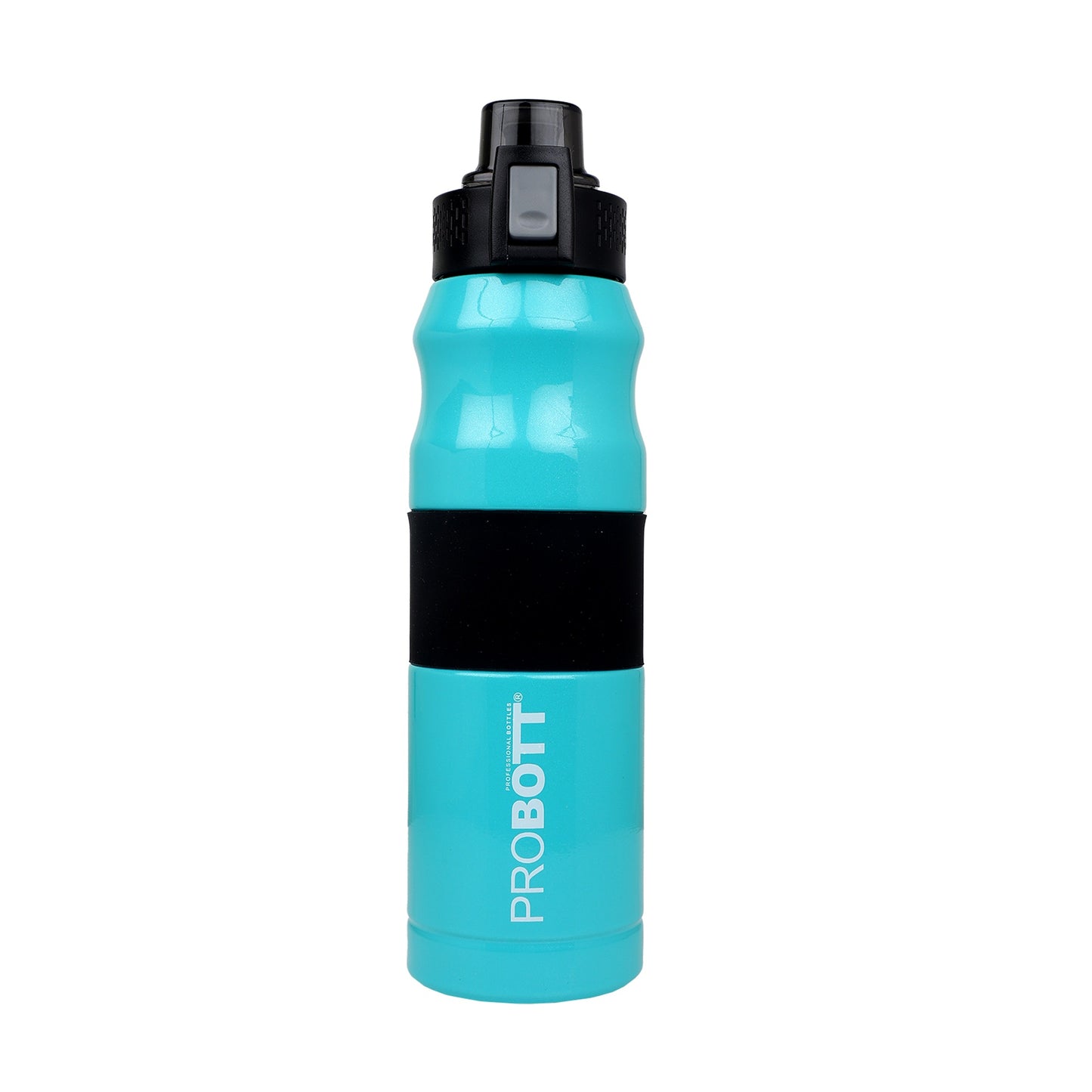 Probott Bloom 680ml Vacuum Insulated Flask Bottle, Stainless Steel Hot and Cold Water Bottles, Light Blue | Push Button Flip Top Cap | Leak Proof