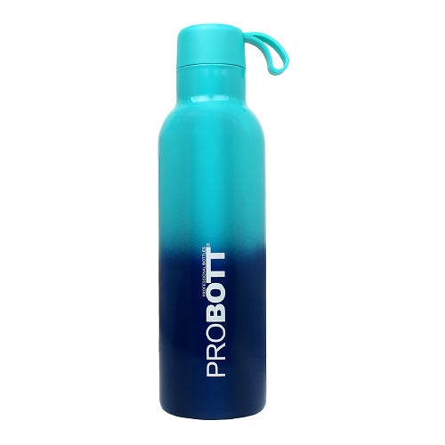 Probott Dream 750ml Stainless Steel Hot and Cold Water Bottle, Vacuum Insulated Flask Bottles, Dual Color Aqua Blue & Dark Blue