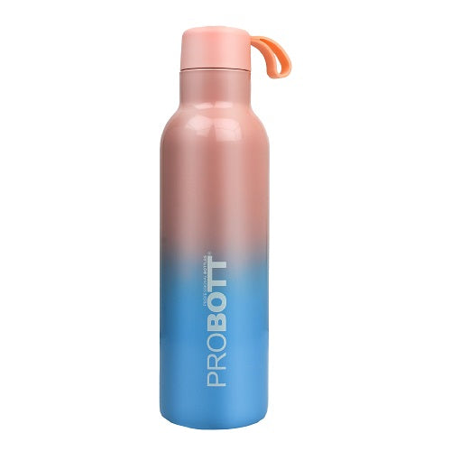 Probott Dream 750ml Stainless Steel Hot and Cold Water Bottle, Vacuum Insulated Flask Bottles, Dual Color Peach & Blue