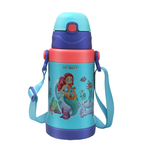 Probott Unicorn Mermaid 650ml Water Bottle with Straw Sipper Bottle for 4-7 Yrs Kids, Multicolor