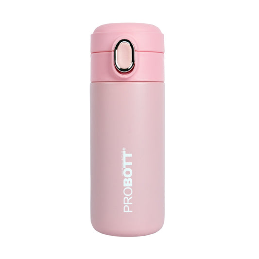 Probott Pride 300ml Thermosteel Hot & Cold Insulated Stainless Steel Travel Flask, Pink | Spill Proof | Coffee Tea Mug | Juice Mug | Easy Grip Easy to Carry