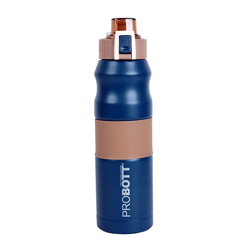 Probott Bloom 680ml Vacuum Insulated Flask Bottle, Stainless Steel Hot and Cold Water Bottles, Blue