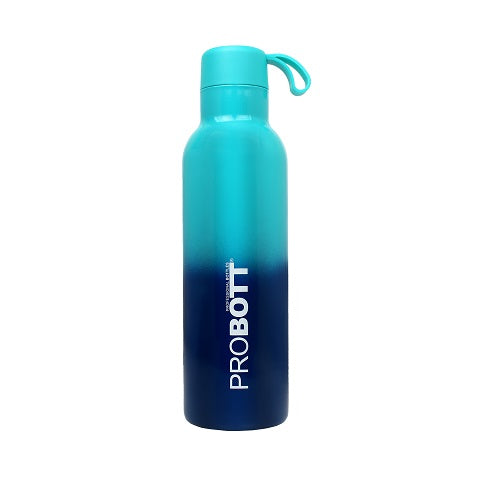 Probott Dream 500ml Stainless Steel Hot and Cold Water Bottle, Vacuum Insulated Flask Bottles, Dual Color Aqua Blue & Dark Blue